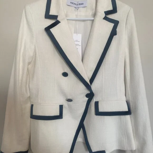 NWT Veronica Beard Edison Dickey Jacket - white & black - Picture 6 of 9